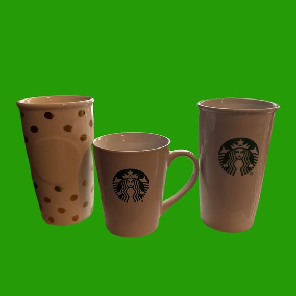 Starbucks Set of 3 White Mugs EUC - Picture 1 of 7